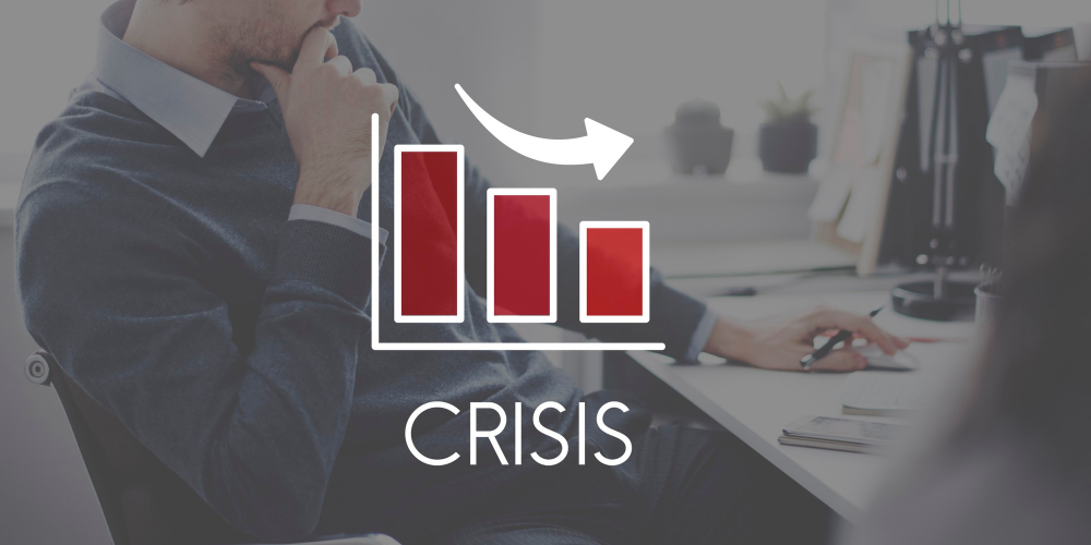 recession decrease business barchart concept